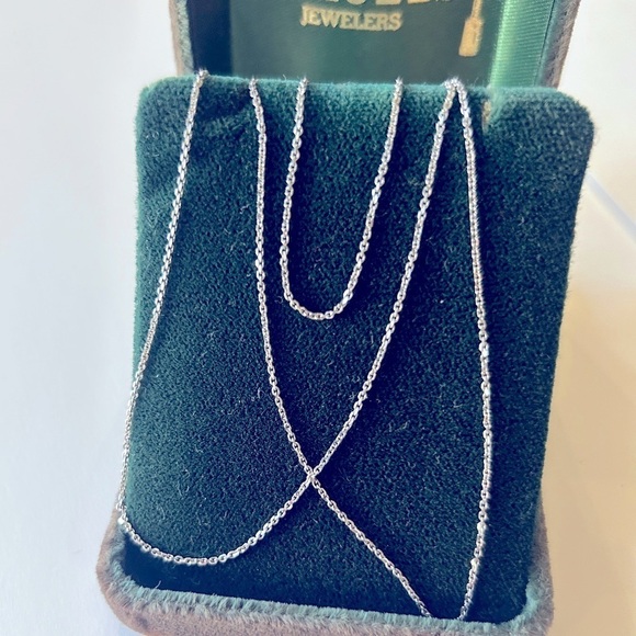 14K White Gold Chain Amber Agate Pendant Necklace 925 Silver - Picture 7 of 15